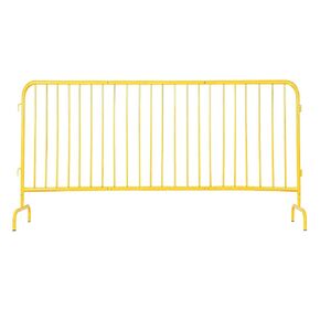 Garvee Interlocking Steel Barricade, 8.5 Ft. Heavy Duty Galvanized Metal Barricade, Interlocking Steel Road Barriers with with Bridge Feet Base, for Crowd Control Event Fencing Indoor/Outdoor, Yellow in Kuwait