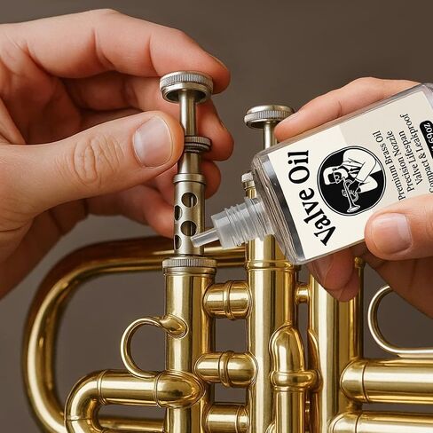 Brass Valve Oil 1.76oz for Trumpet, Trombone, French Horn, Tuba, Euphonium, All Brass Instruments Accessories | Valve and Rotor Lubricant - Odorless, Corrosion Protection Formula - Easy to Use (50ml) in Kuwait