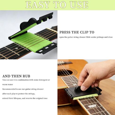 3pack Guitar String Cleaner, Fret Floss, Fretboard Cloth Tool Scrubber For Cleaning Maintenance Care Kit, For Guitar/Bass/Mandolin/Ukulele in Kuwait