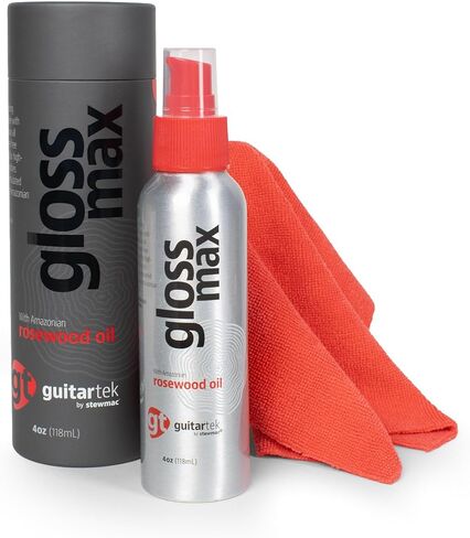 Gloss Max Guitar Polish, High Gloss Mirror Shine with Amazonian Rosewood Oil, No Silicone or Petroleum, 4 oz w/Microfiber Cloth in Kuwait
