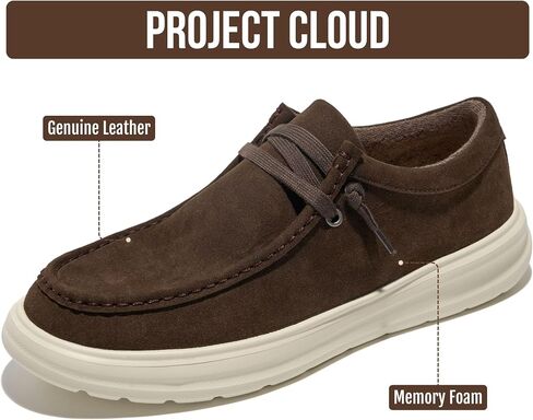 Project Cloud Suede Loafers for Men - Memory Foam Insole Mens Shoes - Non-Slip Sneakers for Men Footwear and Water Resistant Mens Sneakers (Dante,BTCHRSDE,9.5) in Kuwait