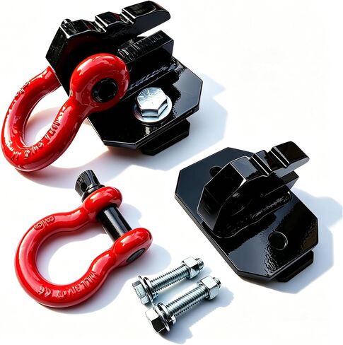 3/8" Tractor Bucket Grab Hooks with D-Ring, Bolt-On 2 Pack | Heavy-duty bolt-on tractor bucket grab hooks with D-rings for lifting, towing, recovery, and chain tie-down applications in Kuwait