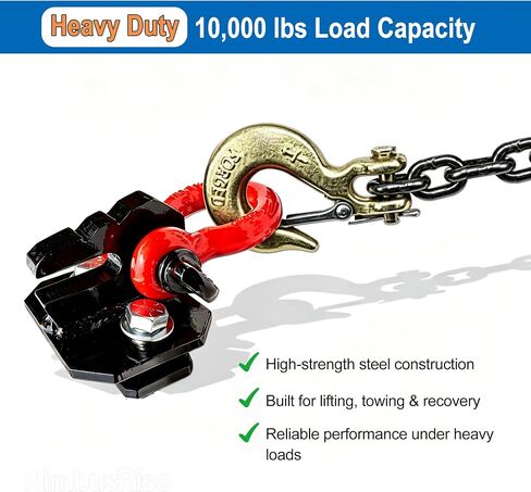 3/8" Tractor Bucket Grab Hooks with D-Ring, Bolt-On 2 Pack | Heavy-duty bolt-on tractor bucket grab hooks with D-rings for lifting, towing, recovery, and chain tie-down applications in Kuwait