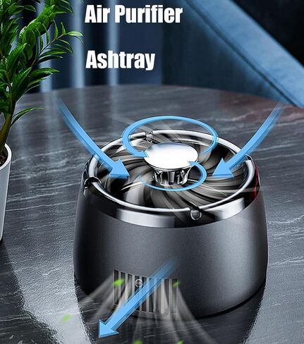 Smokeless Ashtray Smoke Removing Ash Tray Multifunctional 2 in 1 Smokeless Ashtrays Desktop USB Rechargeable Portable Ashtrays for Home Office in Kuwait