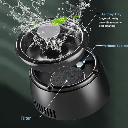 Smokeless Ashtray Smoke Removing Ash Tray Multifunctional 2 in 1 Smokeless Ashtrays Desktop USB Rechargeable Portable Ashtrays for Home Office in Kuwait