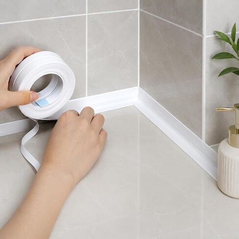 1 Rolls Heavy Duty Waterproof Sealing Tape, Bathroom Kitchen Gap Cover Strip, Leak Repair Tape for Sink Shower Toilet Bathtub, Easy-Apply Smooth Surface Sealer(3.8cm*150cm) in Kuwait