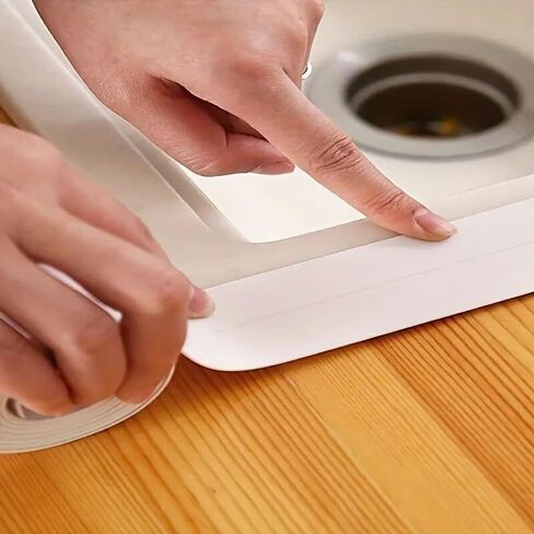 1 Rolls Heavy Duty Waterproof Sealing Tape, Bathroom Kitchen Gap Cover Strip, Leak Repair Tape for Sink Shower Toilet Bathtub, Easy-Apply Smooth Surface Sealer(3.8cm*150cm) in Kuwait