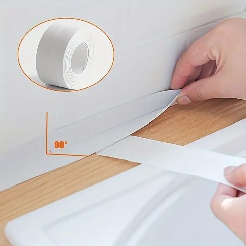1 Rolls Heavy Duty Waterproof Sealing Tape, Bathroom Kitchen Gap Cover Strip, Leak Repair Tape for Sink Shower Toilet Bathtub, Easy-Apply Smooth Surface Sealer(3.8cm*150cm) in Kuwait