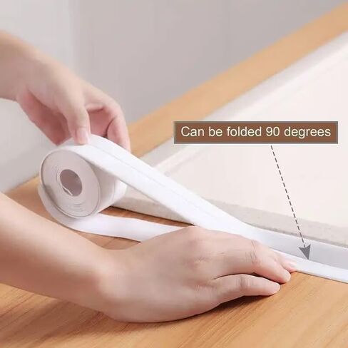 1 Rolls Heavy Duty Waterproof Sealing Tape, Bathroom Kitchen Gap Cover Strip, Leak Repair Tape for Sink Shower Toilet Bathtub, Easy-Apply Smooth Surface Sealer(3.8cm*150cm) in Kuwait