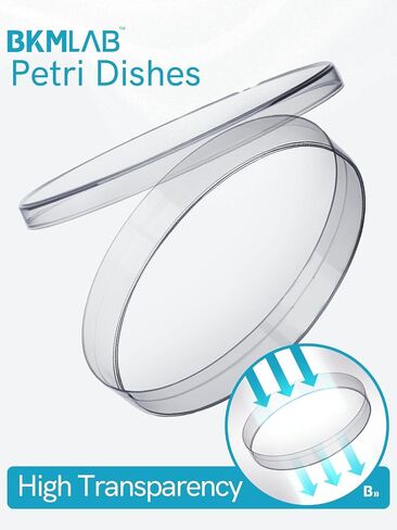 30 Pack Sterile Petri Dishes with Lids, 60 x 15mm Deep Plastic Petri Dish, Clear Culture Thick Dishes for Lab Experiment, Science Projects, Mycology and Bacteria Tissue Culture | Thickened, Sterile, DNase/RNase-Free, and Pyrogen-Free, Polystyrene (PS) in Kuwait