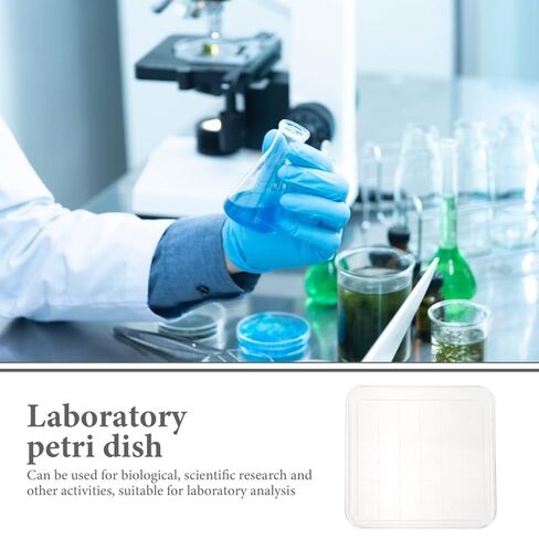 KALLORY 10 Pack Sterile Disposable Petri Dishes with Lids – 3.93" Square Plastic Cell Culture Plates for Biology Labs, Science Experiments, Seed Germination & Microscope Studies in Kuwait