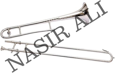 Valve Trombone Nickel Plated Bb Brass Musical Instrument with Carrying Case B Flat Trombone Mouthpiece for Standard Student & Beginner in Kuwait