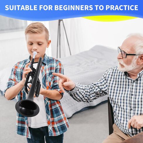 Professional Plastic Bb Trumpet Standard Trumpet Set for Student Beginner TruTra Standard Trumpet Training Device Bb Trumpet Training Device Bb Trumpet Instrument for Student Beginner in Kuwait