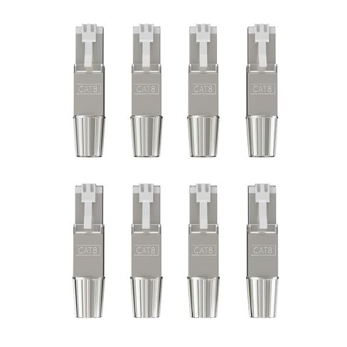 Syston Cat 8 RJ45 Connectors 2-Pack, Ethernet Cable Connectors / Cat8 Ends/Ethernet RJ45 Plugs/Network Connectors, Zinc Alloy Terminals, Silver in Kuwait