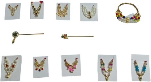 Antique_Collection Ladoo Gopal Stone and Moti Mala 10 Multi Designs mala with 2 Bansuri (size no 0-5) ladoo gopal ji in Saudi Arabia