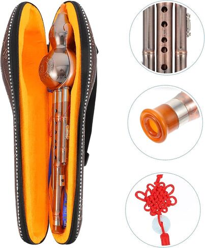 Milisten Chinese Cucurbit Flute Hulusi Traditional Musical Instrument Hulusi Gourd Flute with Chinese Knot Pendant and Non-Slip Rope for Beginners, Key C 17.32X3.54X3.14In in Saudi Arabia