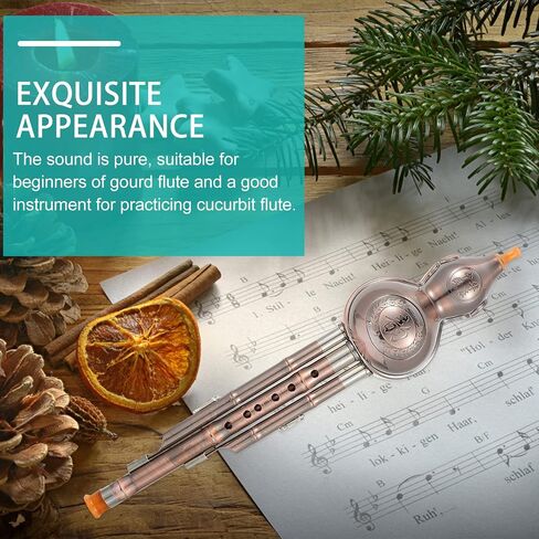 Milisten Chinese Cucurbit Flute Hulusi Traditional Musical Instrument Hulusi Gourd Flute with Chinese Knot Pendant and Non-Slip Rope for Beginners, Key C 17.32X3.54X3.14In in Saudi Arabia
