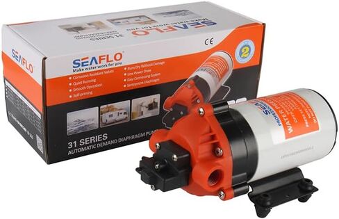 SEAFLO 12V 31-Series Water Pressure Pump - 1.8 GPM, 80 PSI, Self-Priming, Adjustable Pressure Switch, for RV, Boat, Marine, and Outdoor Use in Kuwait