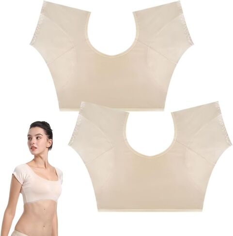 2PCS women Encirclement style cotton vest with armpit sweatpads in Kuwait