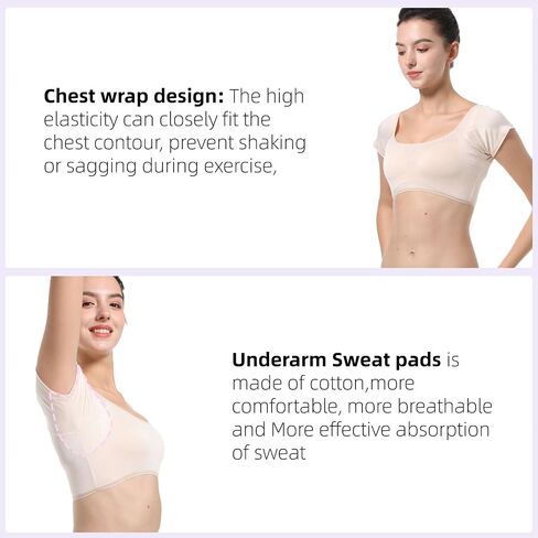 2PCS women Encirclement style cotton vest with armpit sweatpads in Kuwait