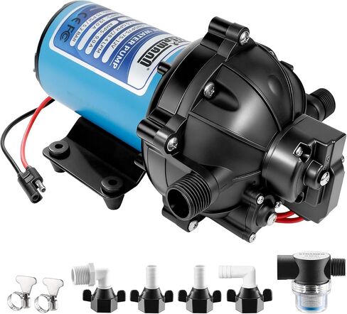 WASSERMANN 12V DC RV Water Pump, 3.5GPM 45PSI, 3-Chamber Self-Priming Diaphragm Pump with Pressure Switch for RV Marine Camping Yacht Garden, 1/2"NPSM Connection in Kuwait