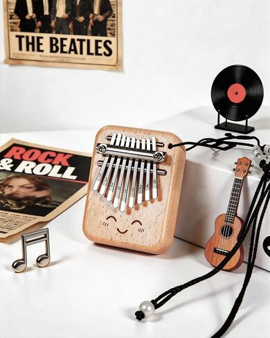 Mini Kalimba Thumb Piano - 9 Keys Portable Finger Piano with Lanyard Hole, Musical Instrument for Adults & Beginners, Travel Friendly in Kuwait