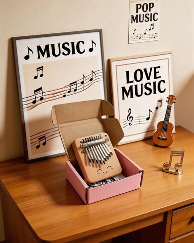 Mini Kalimba Thumb Piano - 9 Keys Portable Finger Piano with Lanyard Hole, Musical Instrument for Adults & Beginners, Travel Friendly in Kuwait