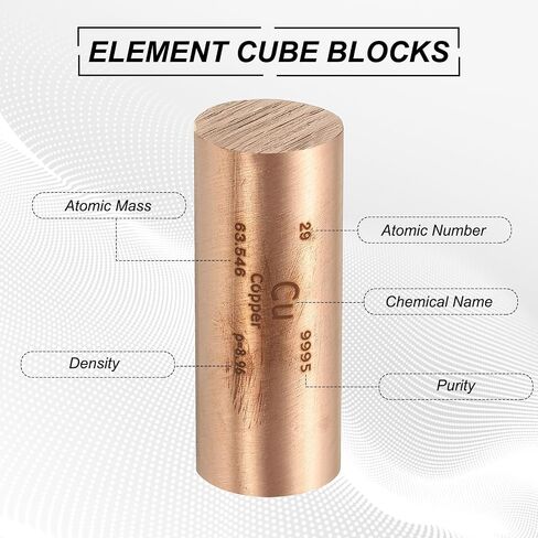 PATIKIL Red Copper Stick, 0.8x2 Cu Density Stick High Density Element Rod Unique Metal Round Periodic Table of Elements Collections Lab Experiment Teacher Scientific Classes in Kuwait