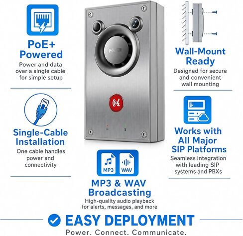 Fanvil A12 IP Audio Intercom, 2 SIP Lines, 10W Speaker, G.722, Opus in Kuwait