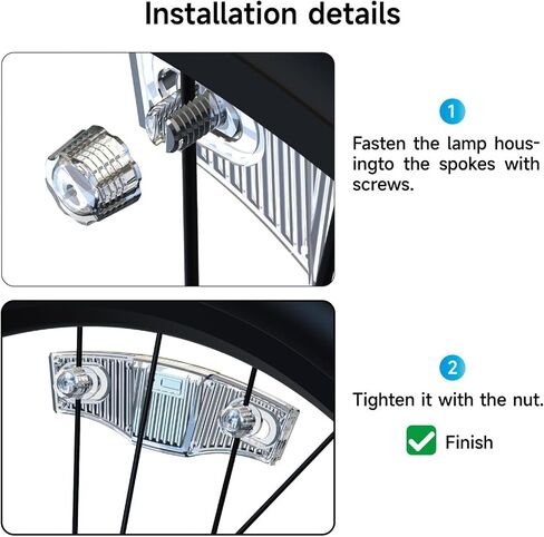 Rechargeable Bike Spoke Lights & Reflectors, 2-Pack, Waterproof & Easy to Install, 9-Color LED Bicycle Wheel Lights, Motion Sensor, 4 Lighting Modes, Safety Spoke Lights for Kids & Adults in Kuwait