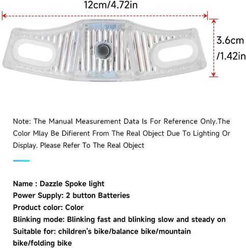 Rechargeable Bike Spoke Lights & Reflectors, 2-Pack, Waterproof & Easy to Install, 9-Color LED Bicycle Wheel Lights, Motion Sensor, 4 Lighting Modes, Safety Spoke Lights for Kids & Adults in Kuwait