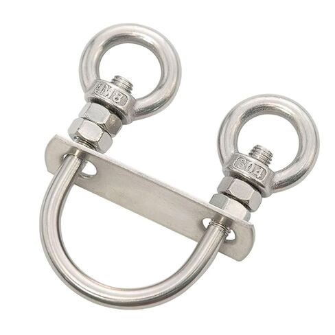 304 Stainless Steel Double Eye Nut U-Bolt Railing Hook, M10 Punch-Free Multi-Purpose Fastener for Handrails and Pipes (M10*48) in Kuwait