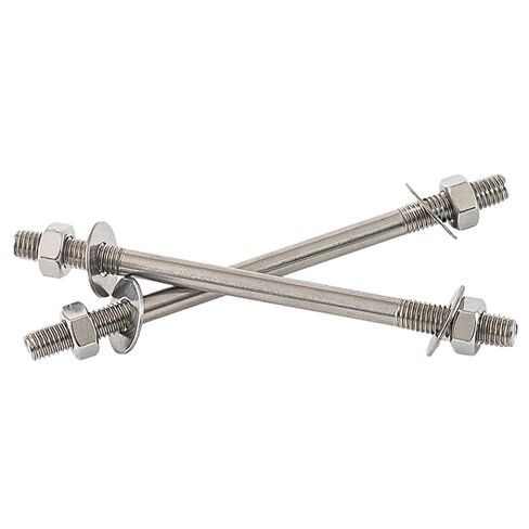 M8 304 Stainless Steel Through-Wall Screws with Extended Studs, Hex Nuts and Flat Washers Fasteners for Construction (M8*80 (2 Sets)) in Kuwait