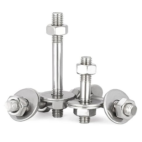 M12 304 Stainless Steel Double Ended Studs Threaded Rods Kit, 4 Sets Each for Through-Wall Construction, Furniture (M12*110) in Kuwait