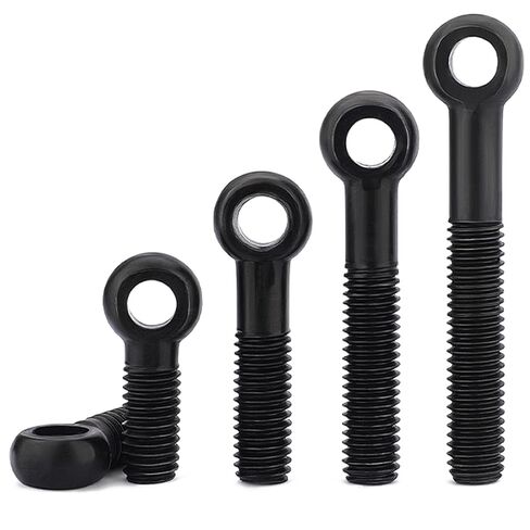 Carbon Steel Blackened Eye Bolts M8 Union Screws Slipknot Bolts with Full and Partial Thread for Rigging, Lifting, DIY (M8X60 [20 PCS]) in Kuwait