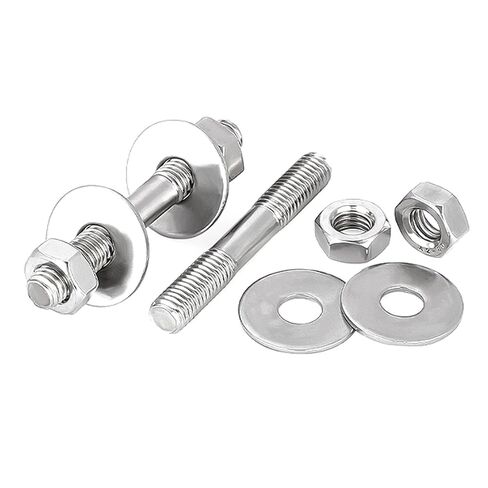 M10 304 Stainless Steel Threaded Rod Connector Kit 2-Pack, Double Ended Stud for Through-Mounting and Spacing, with Washers (M10*30 [2 Sets]) in Kuwait