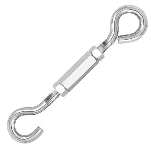 M8 304 Stainless Steel Adjustable Connector Hook, Closed Eye Turnbuckle Link with Hex Nut for Wire Rope Tensioning (M8*60) in Kuwait