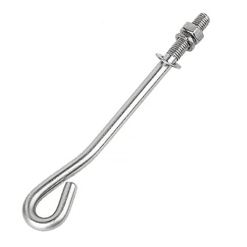 304 Stainless Steel L-Shape 9-Shape Anchor Bolts Kit, J-Type Embedded Screws with Nuts and Washers for Tower Crane Concrete Foundation (M8*150 [1 Set]) in Kuwait