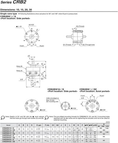 أسطوانة التأرجح الدوارة CRB2BW10-90S CRB2BW15-180S CRB2BW20-270S CRB2BW30-90S CRB2BW40-180S CRB2BW30-180S CRB2BW30-270S (CRB2BW10-270S) in Kuwait