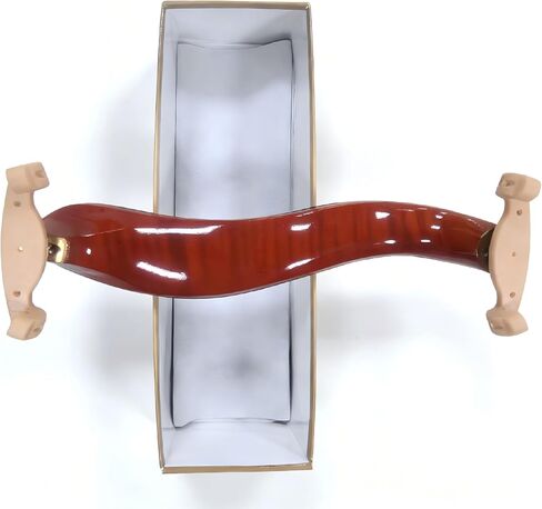 AKLOT Violin Shoulder Rest 4/4 & 3/4: Made of solid white pine, Burgundy Tiger Stripe Finish, Thick Breathable Sponge, Silicone Clamps Won’t Damage Varnish, Ergonomic Design (08） in Kuwait