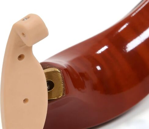 AKLOT Violin Shoulder Rest 4/4 & 3/4: Made of solid white pine, Burgundy Tiger Stripe Finish, Thick Breathable Sponge, Silicone Clamps Won’t Damage Varnish, Ergonomic Design (08） in Kuwait