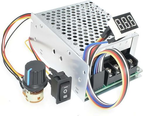 شاشة رقمية LED قابلة للتعديل للفرامل الأمامية 10-55 فولت 60 أمبير PWM DC تحكم في سرعة المحرك المصقول 12 فولت/24 فولت/36 فولت/48 فولت لتنظيم عجلات الطاقة in Kuwait
