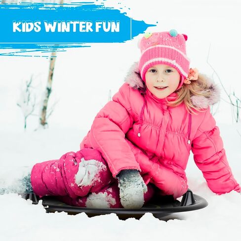 Slippery Racer Heavy-Duty Cold Resistant Downhill Pro Plastic Outdoor Winter Saucer Disc Snow Sled with Handles. (Batman- 1 Pack) in Kuwait