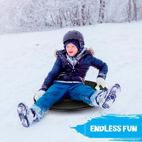 Slippery Racer Heavy-Duty Cold Resistant Downhill Pro Plastic Outdoor Winter Saucer Disc Snow Sled with Handles. (Batman- 1 Pack) in Kuwait