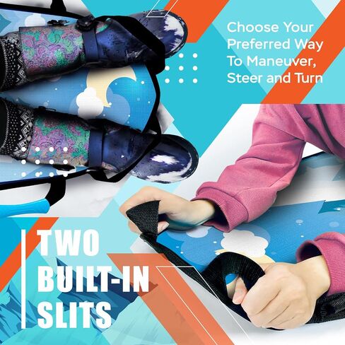 Sunlite Sports 45" Foldable & Roll-Up Snow Sled for Kids & Adults, Ultra-Portable Easy-Carry Design, Durable Reinforced Bottom for Heavy Snow & Winter Fun in Kuwait