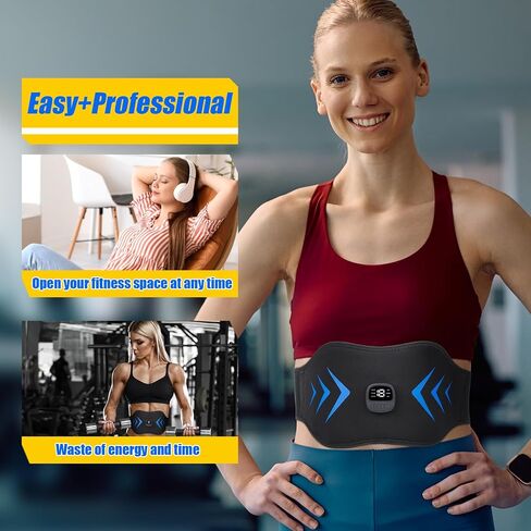 FDA Cleared ABS Stimulator Muscle Toner, Ab Machine, Fitness Workout Equipment for Women and Men (Black Blue) in Kuwait