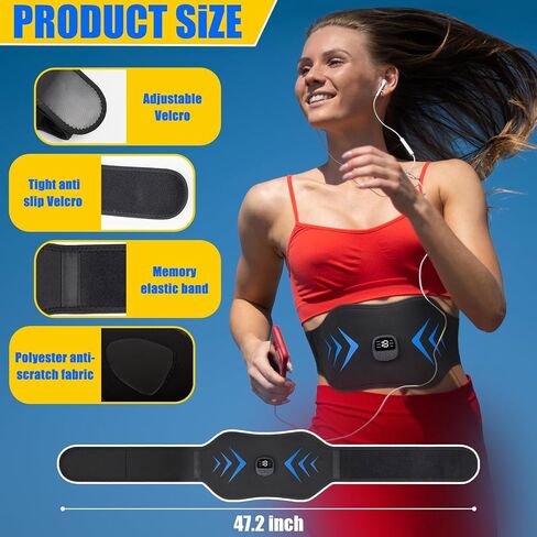 FDA Cleared ABS Stimulator Muscle Toner, Ab Machine, Fitness Workout Equipment for Women and Men (Black Blue) in Kuwait