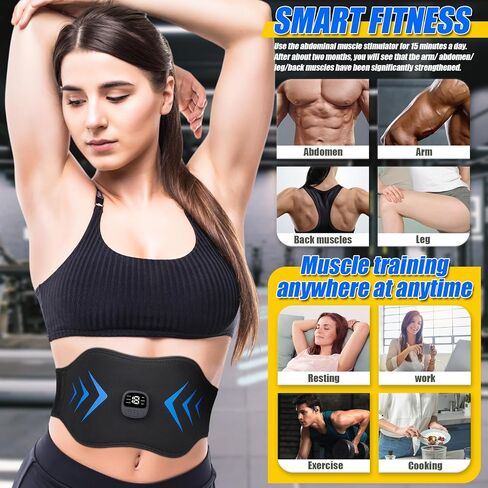 FDA Cleared ABS Stimulator Muscle Toner, Ab Machine, Fitness Workout Equipment for Women and Men (Black Blue) in Kuwait