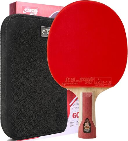 DHS Performance-Level Table Tennis Racket Professional Ping Pong Paddles with Hurricane Rubbers, Ideal for Advanced Offensive Players & Loop Control in Kuwait