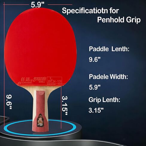 DHS Performance-Level Table Tennis Racket Professional Ping Pong Paddles with Hurricane Rubbers, Ideal for Advanced Offensive Players & Loop Control in Kuwait